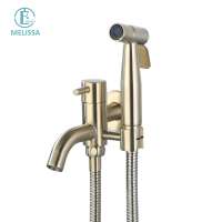 Melissa Brass Bathroom Brushed gold toilet bidet spray shattaf set Handheld shower Mop Basin water tap faucet