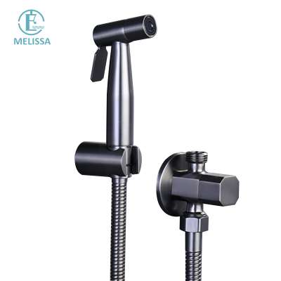 Melissa Modern  Brass Stainless steel Bathroom Brushed gray toilet bidet spray shattaf set Handheld shower Angle Valve